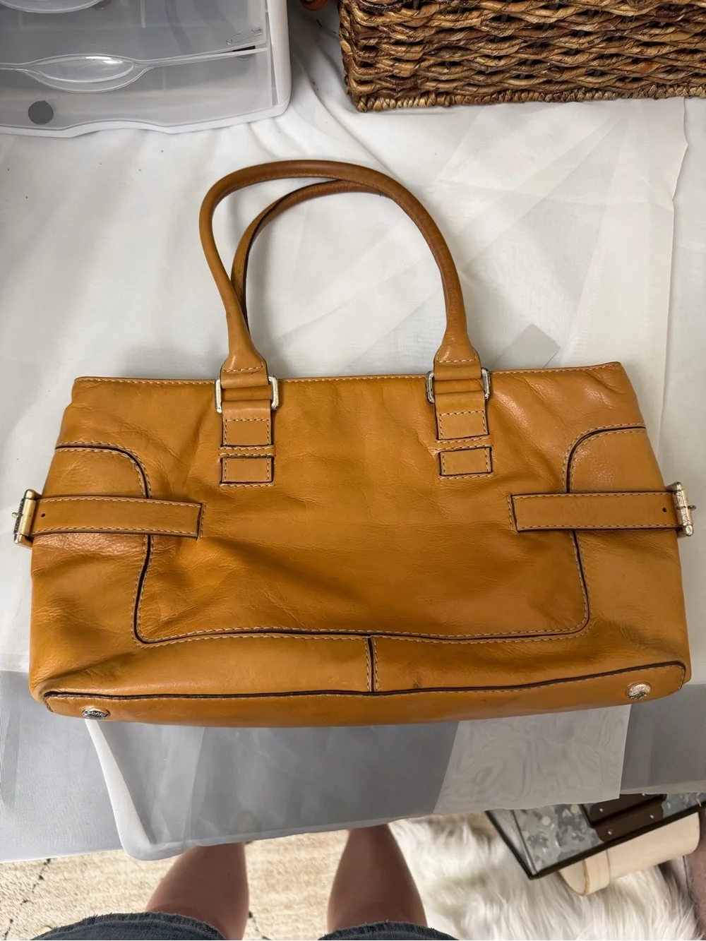 Michael Kors Brown Vintage Buckle Detail Bag